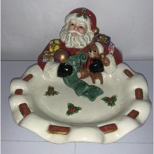 Vintage Fitz And Floyd Santa Claus Potpourri Candle Or Candy Holder